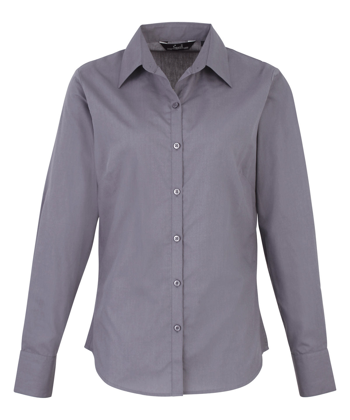 Blusa de manga larga de popeln para mujer | Acero