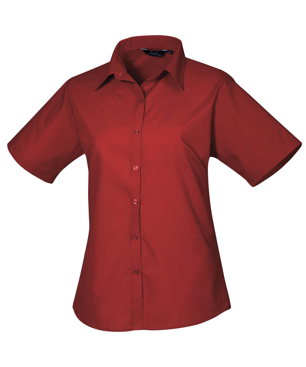 Blusa de popeln de manga corta para mujer | Burdeos