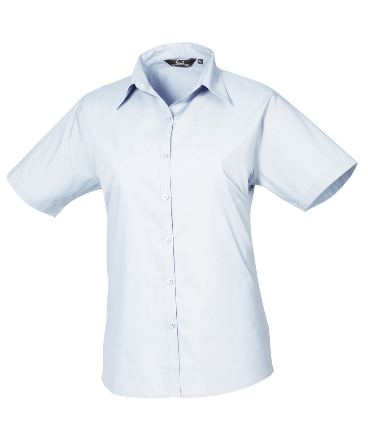 Blusa de popeln de manga corta para mujer | Azul Claro