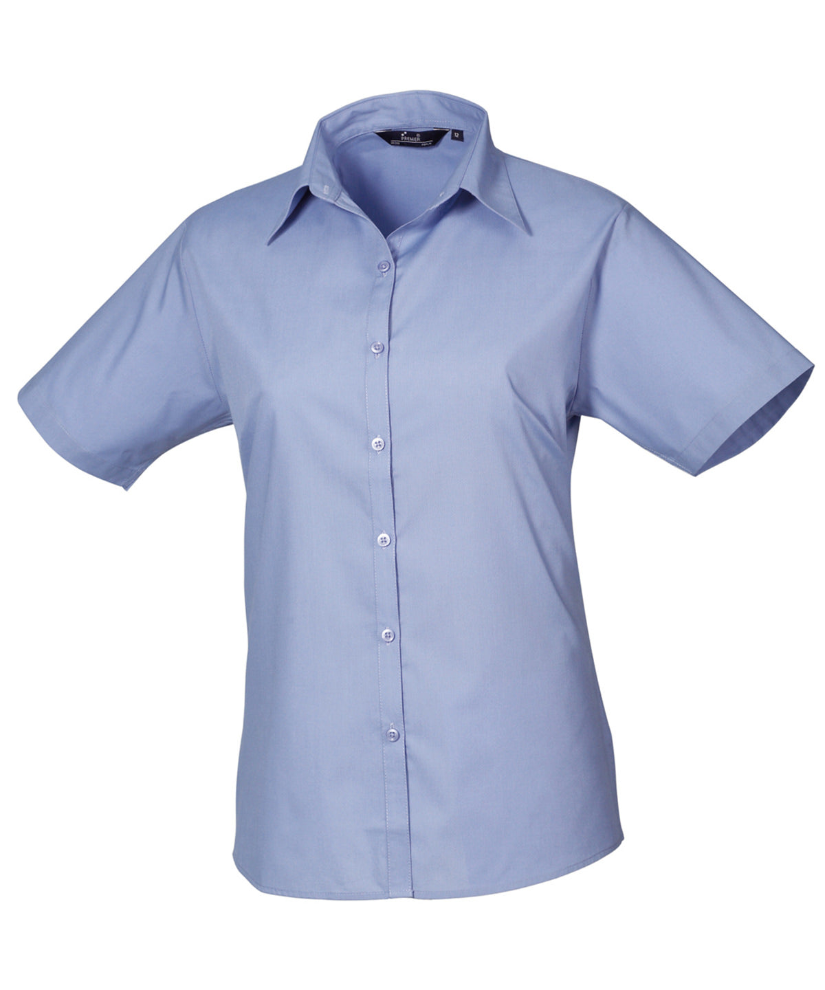 Blusa de popeln de manga corta para mujer | Azul Medio
