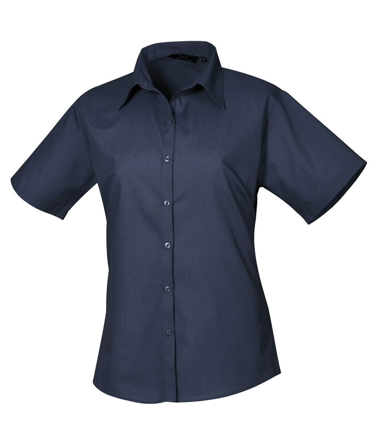 Blusa de popeln de manga corta para mujer | Azul Marino