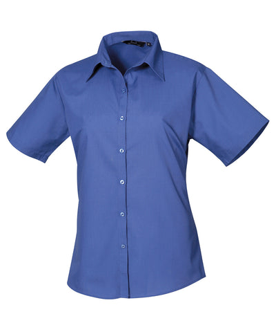 Blusa de popeln de manga corta para mujer | Azul Real