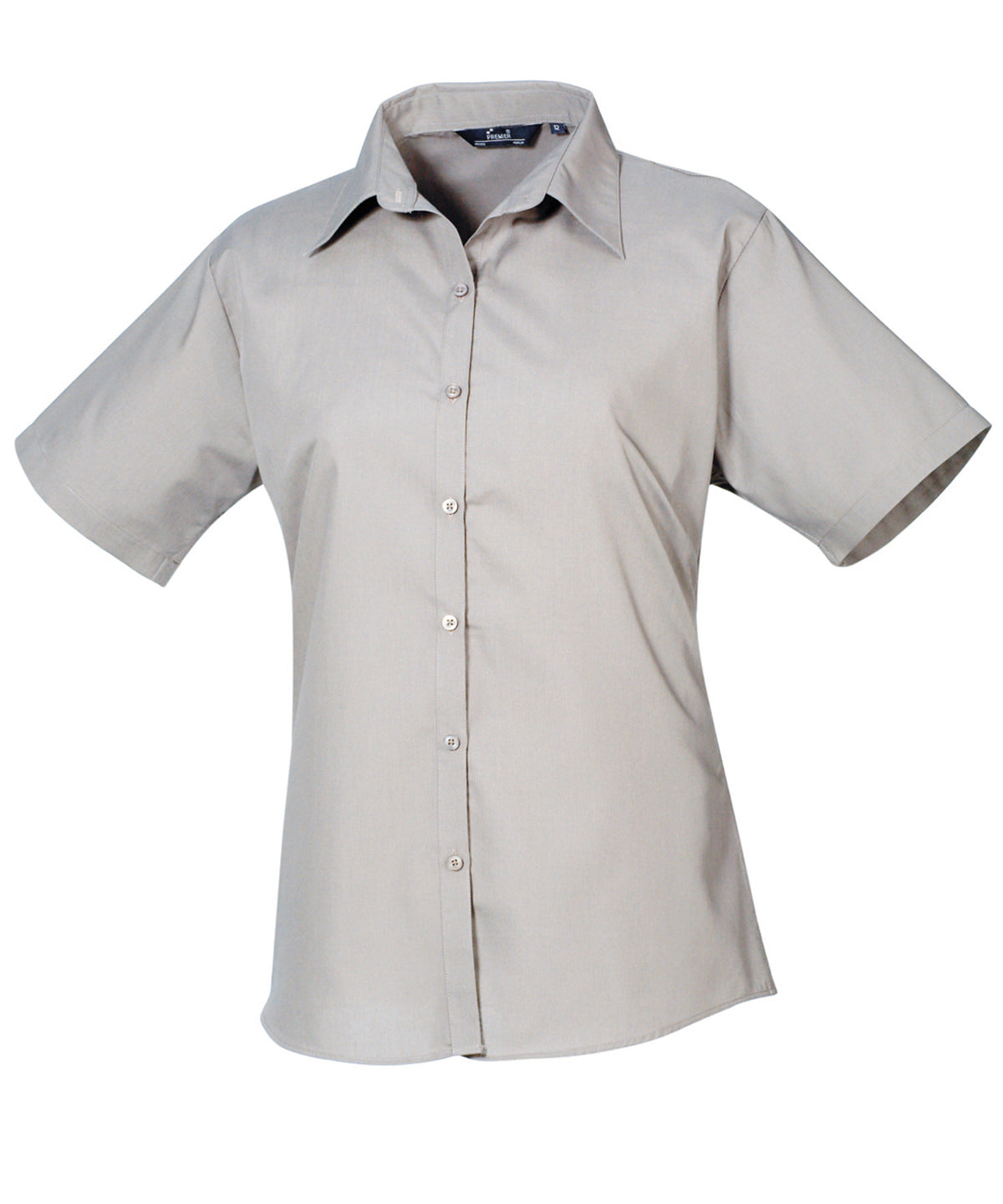 Blusa de popeln de manga corta para mujer | Plata