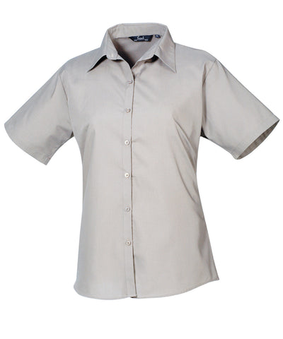 Blusa de popeln de manga corta para mujer | Plata