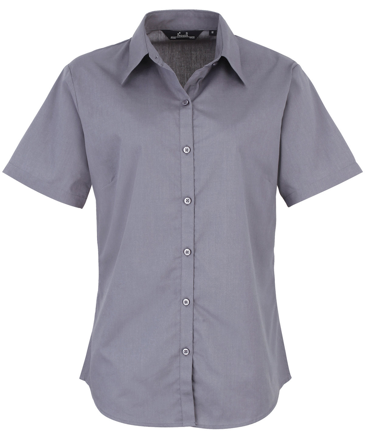 Blusa de popeln de manga corta para mujer | Acero