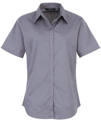 Blusa de popeln de manga corta para mujer | Acero