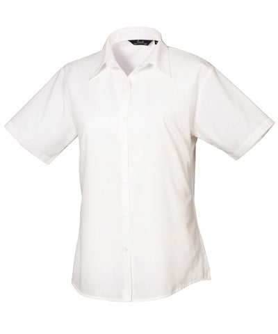 Blusa de popeln de manga corta para mujer | Blanco