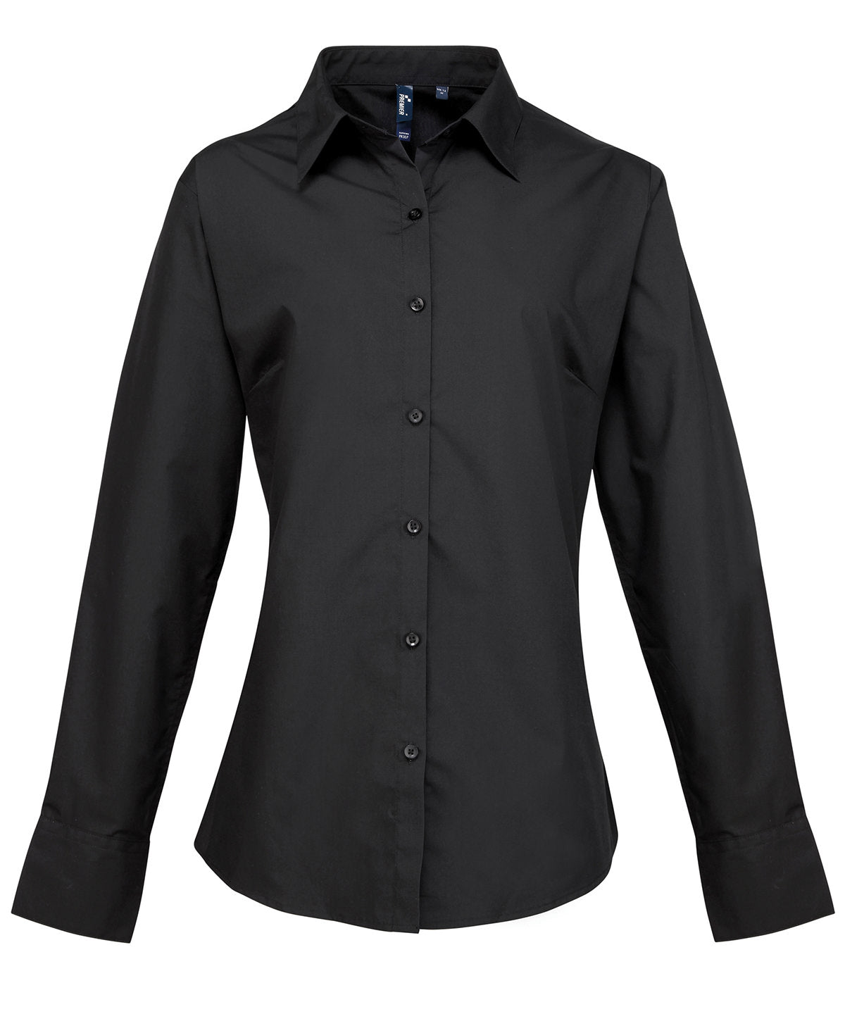 Camisa de mujer de manga larga de popeln Supreme | Negro
