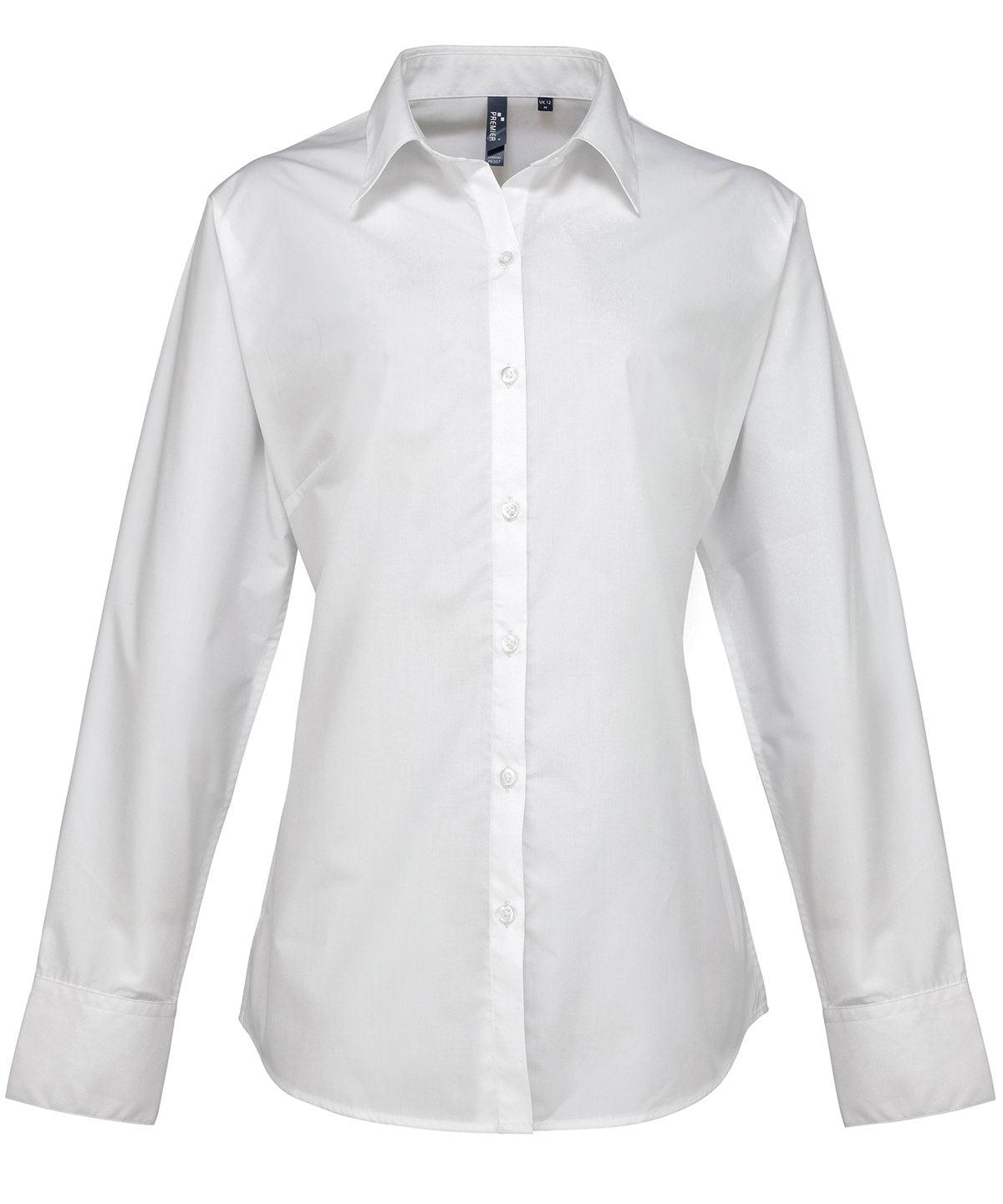 Camisa de mujer de manga larga de popeln Supreme | Blanco