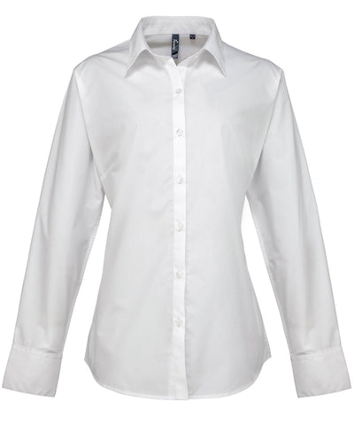 Camisa de mujer de manga larga de popeln Supreme | Blanco