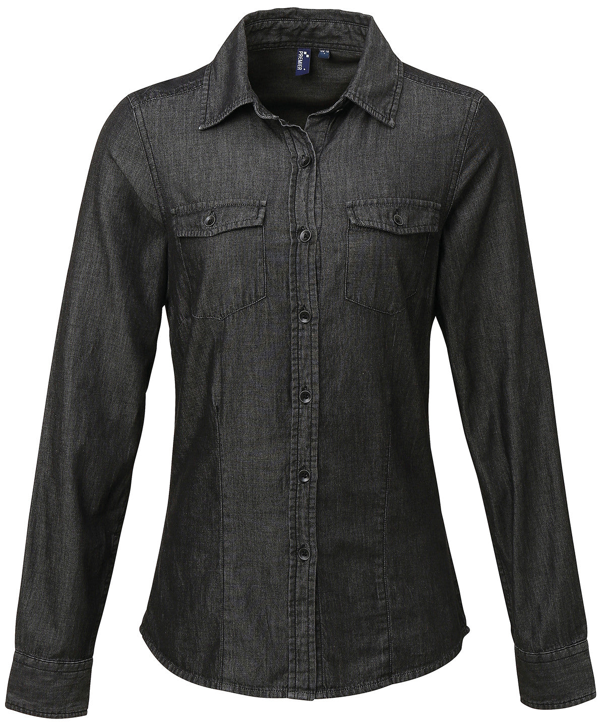 Camisa vaquera de mujer con costuras en denim | Denim Negro