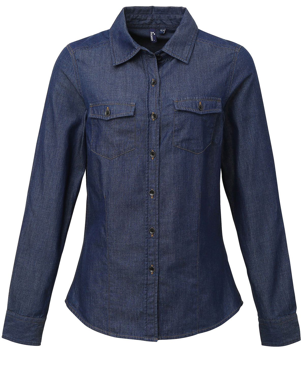 Camisa vaquera de mujer con costuras en denim | Denim ndigo