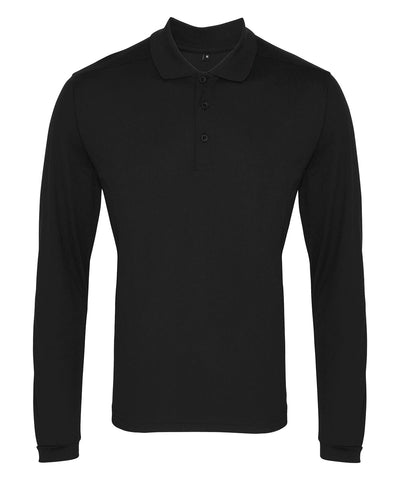 Polo piqu de manga larga Coolchecker® | Negro