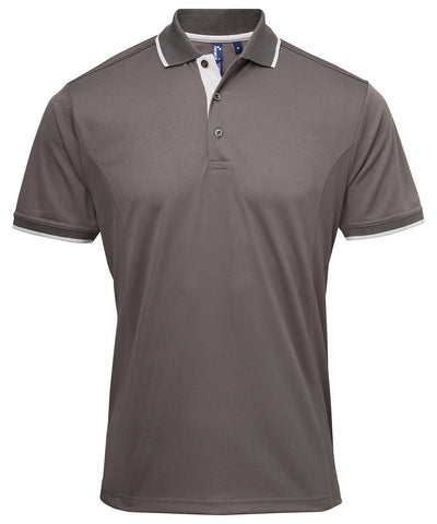 Polo Coolchecker® Contrast | Gris Oscuro/Plata