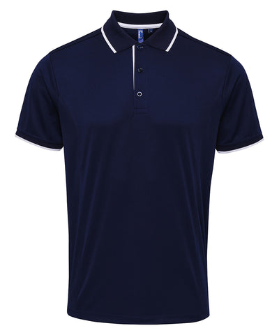 Polo Coolchecker® Contrast | Azul Marino/Blanco