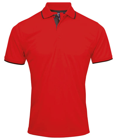Polo Coolchecker® Contrast | Rojo/Negro