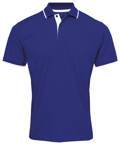 Polo Coolchecker® Contrast | Azul Real/Blanco