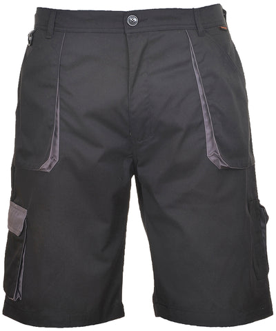 Pantalones cortos de contraste Portwest Texo (TX14) | Negro/Gris