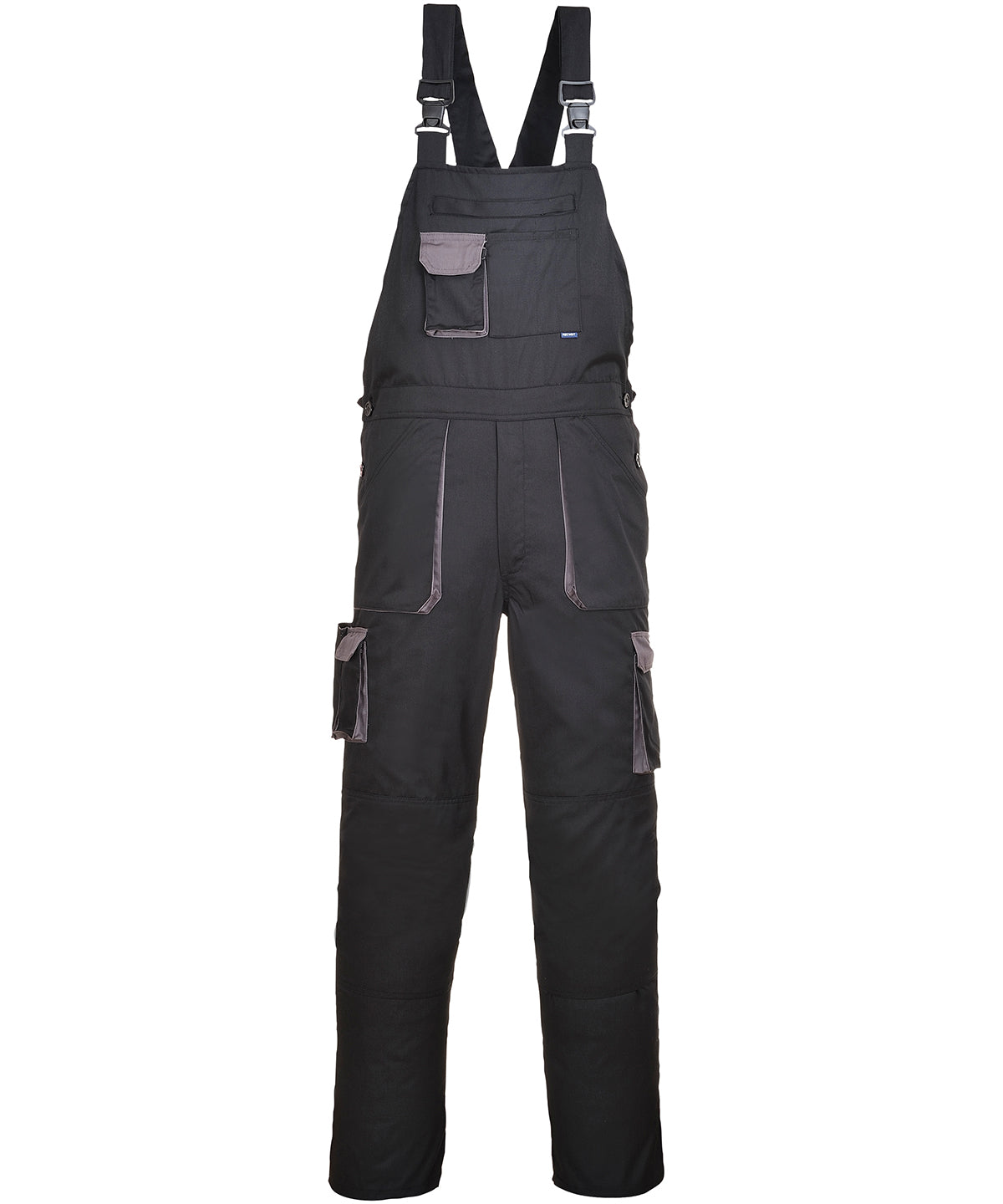 Portwest Texo contrast bib and brace (TX12) | Black/Grey