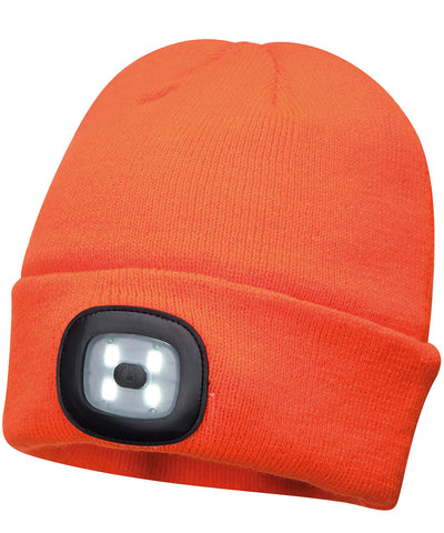 Gorra con luz LED recargable por USB (B029) | Naranja
