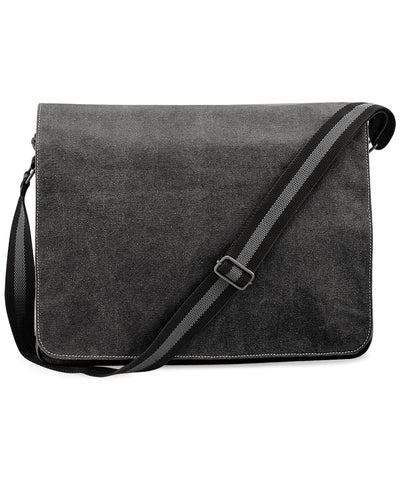 Bolso de mensajero de lona vintage | Negro Vintage