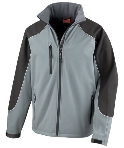 Chaqueta softshell con capucha | Gris/Negro