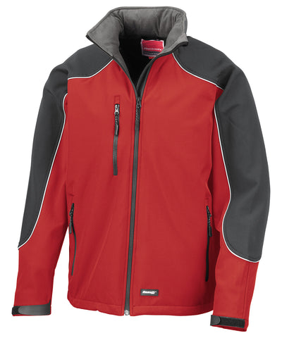 Chaqueta softshell con capucha | Rojo/Negro