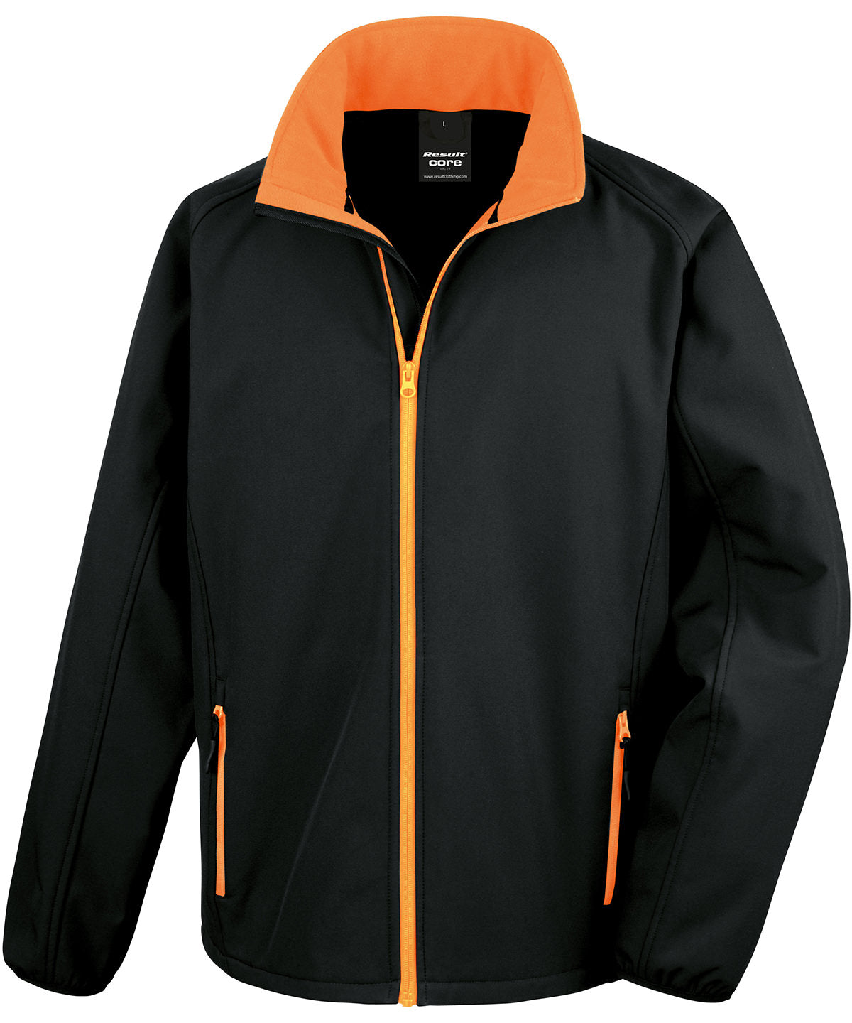 Chaqueta softshell Core para imprimir | Negro/Naranja