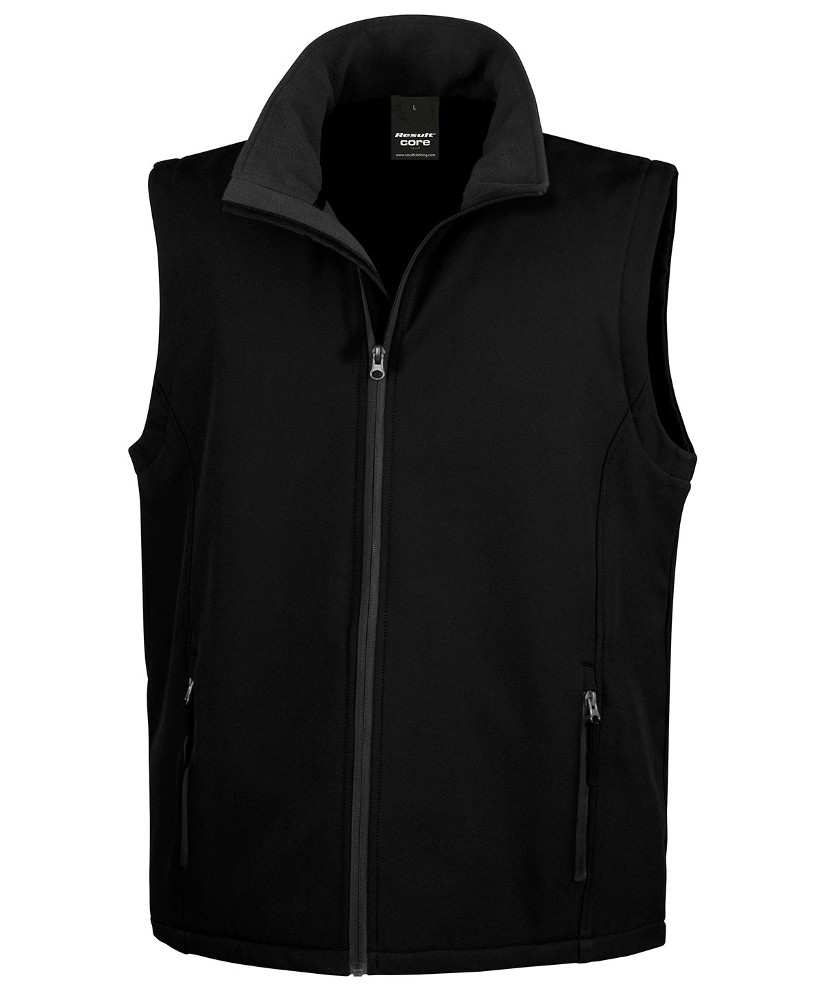 Chaleco softshell imprimible | Negro/Negro