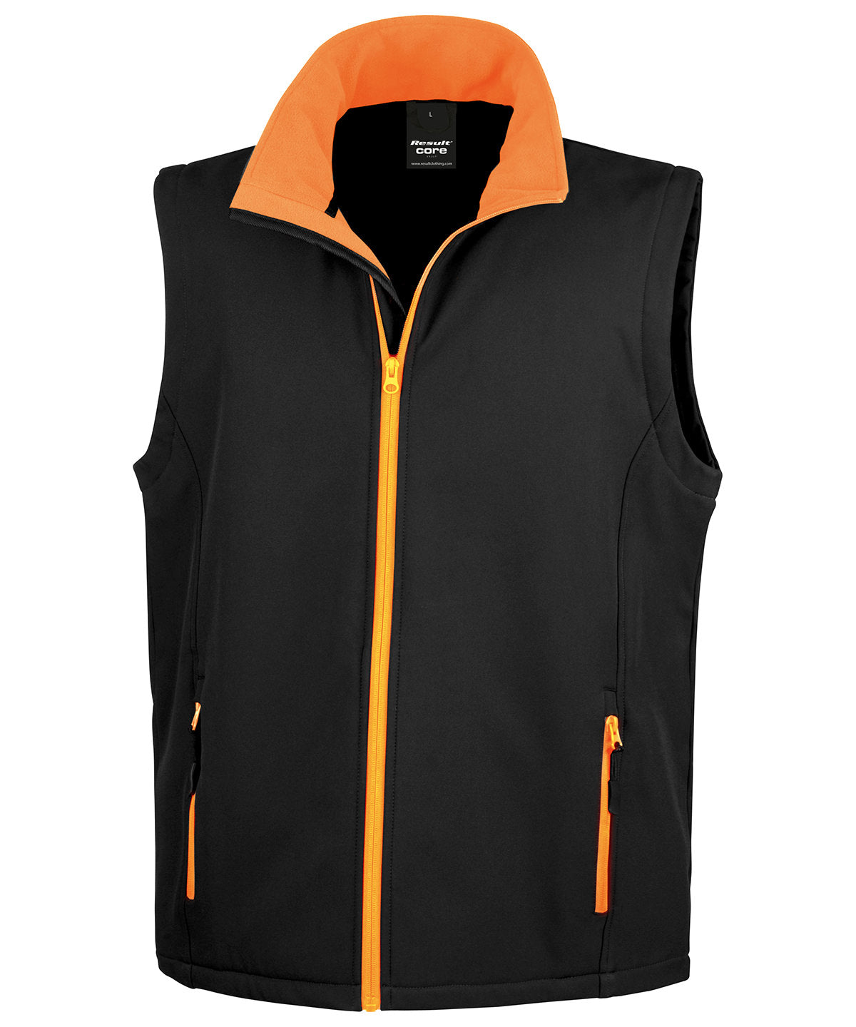 Chaleco softshell imprimible | Negro/Naranja