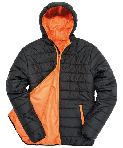 Chaqueta acolchada suave | Negro/Naranja
