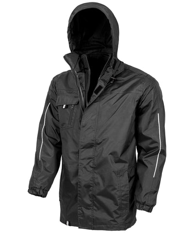 Chaqueta de trnsito CORE 3 en 1 con forro softshell interior imprimible | Negro