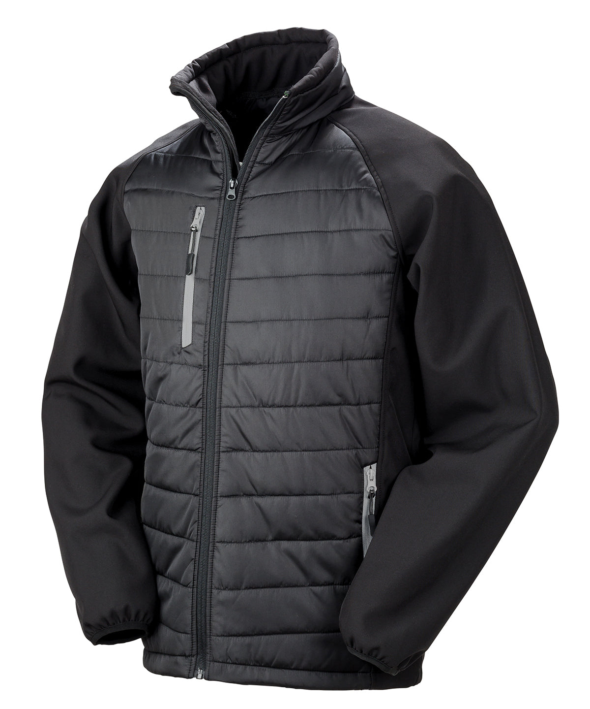 Chaqueta acolchada softshell Compass | Negro/Gris