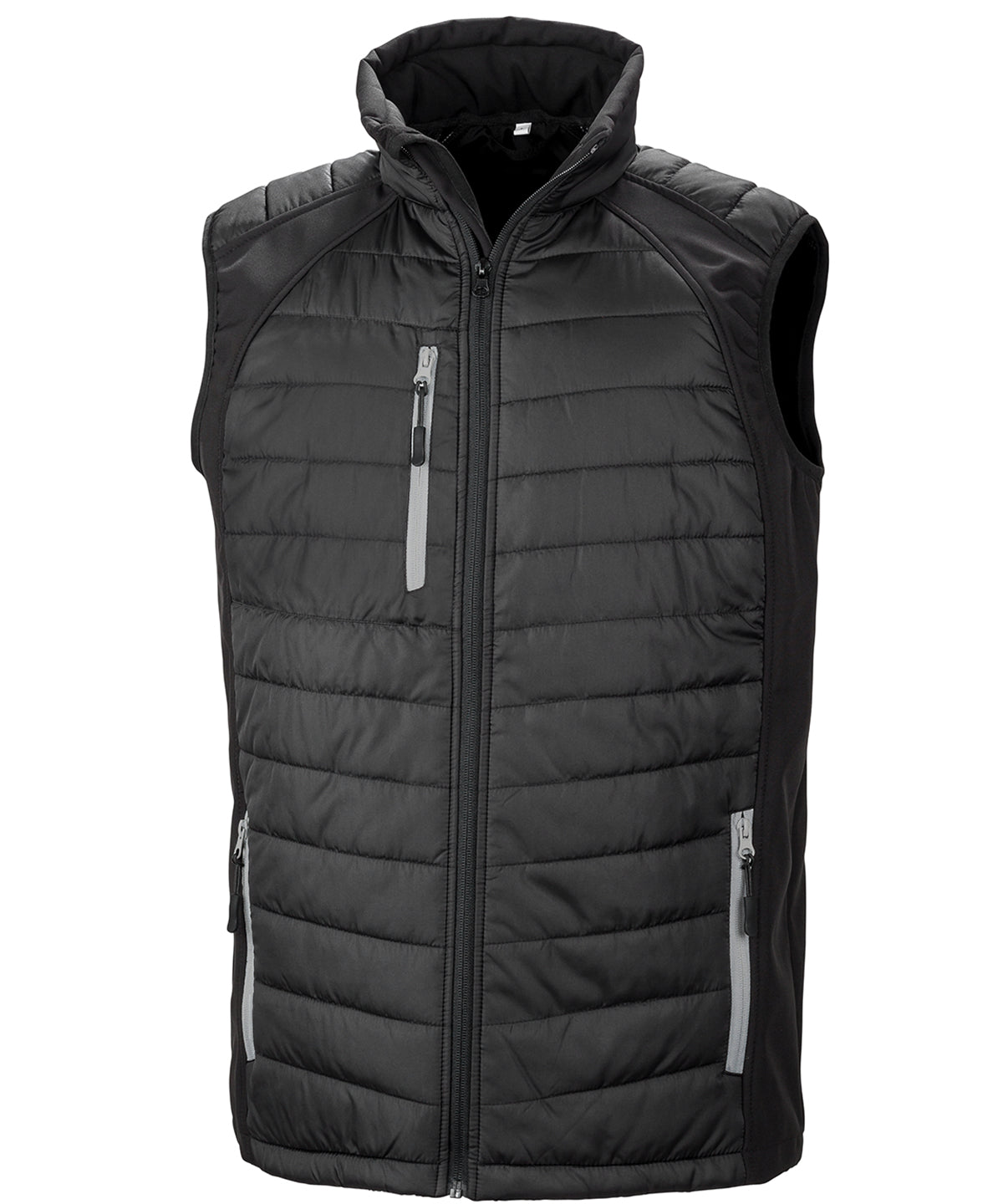 Chaleco acolchado softshell Compass | Negro/Gris