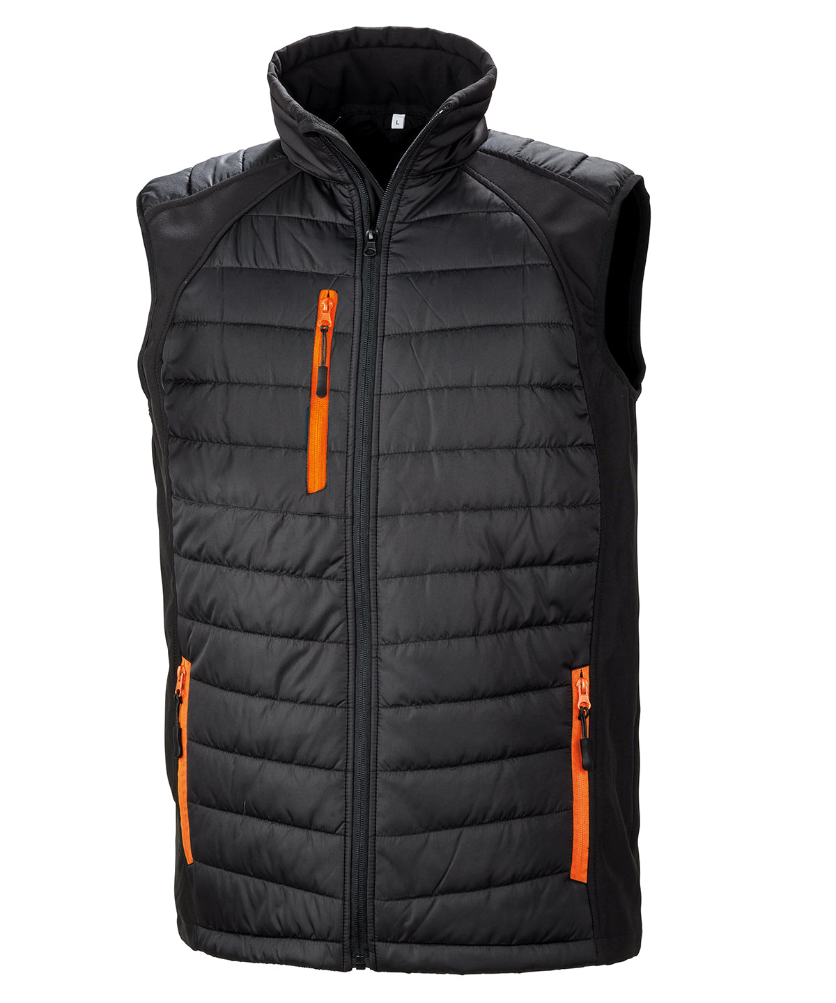 Chaleco acolchado softshell Compass | Negro/Naranja