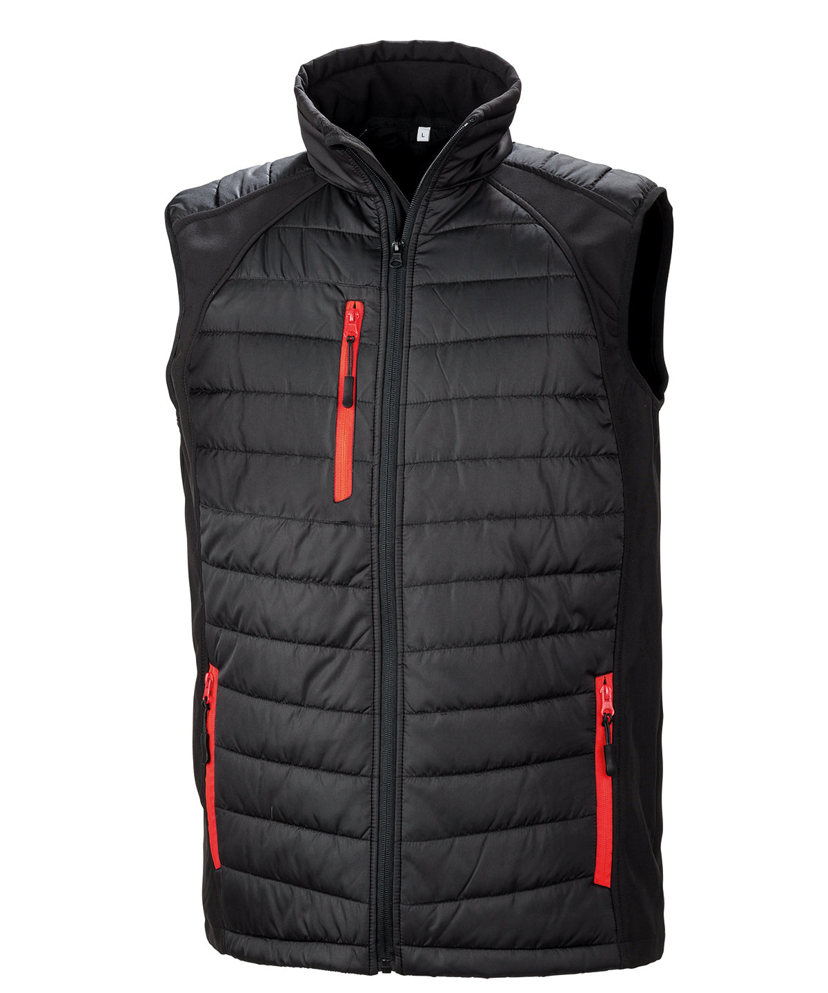 Chaleco acolchado softshell Compass | Negro/Rojo