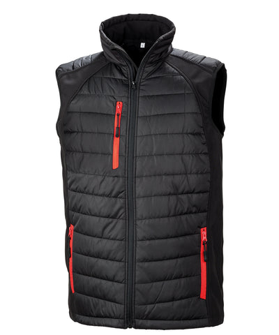 Chaleco acolchado softshell Compass | Negro/Rojo