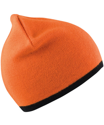 Gorro reversible de moda | Naranja Brillante/Negro