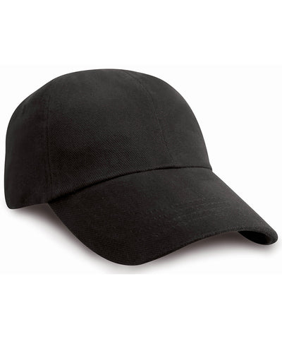 Gorra de algodn cepillado pesado de perfil bajo para nios | Negro