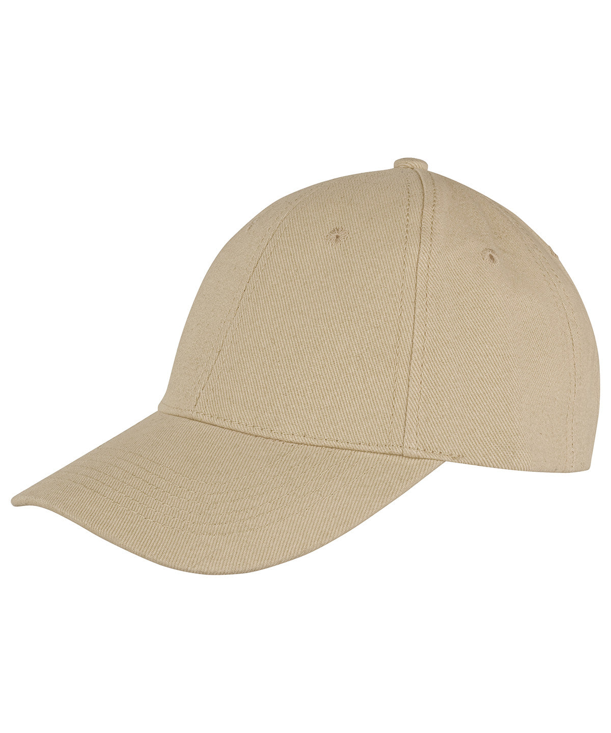 Gorra de perfil bajo de algodn cepillado de 6 paneles Memphis | Caqui