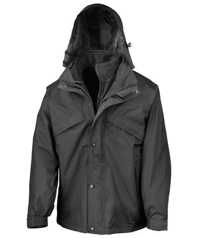 Chaqueta 3 en 1 con cremallera y clips | Negro/Negro