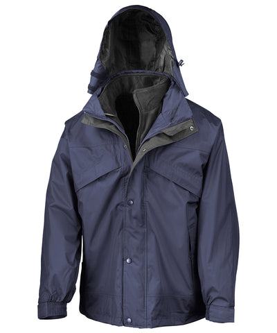 Chaqueta 3 en 1 con cremallera y clips | Azul Marino/Negro