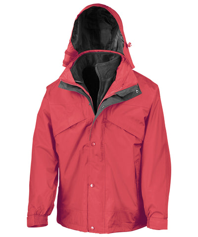 Chaqueta 3 en 1 con cremallera y clips | Rojo/Negro