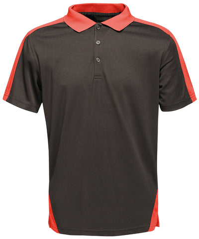 Polo de secado rpido con contraste | Negro/Rojo Clsico