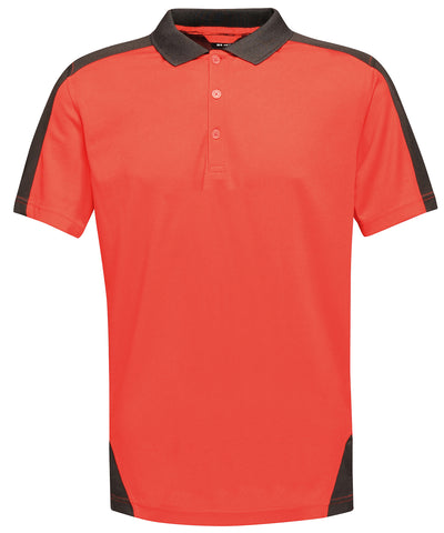 Polo de secado rpido con contraste | Rojo Clsico/Negro
