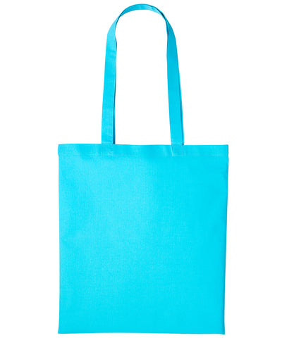 Shopper de algodn con asas largas | Turquesa