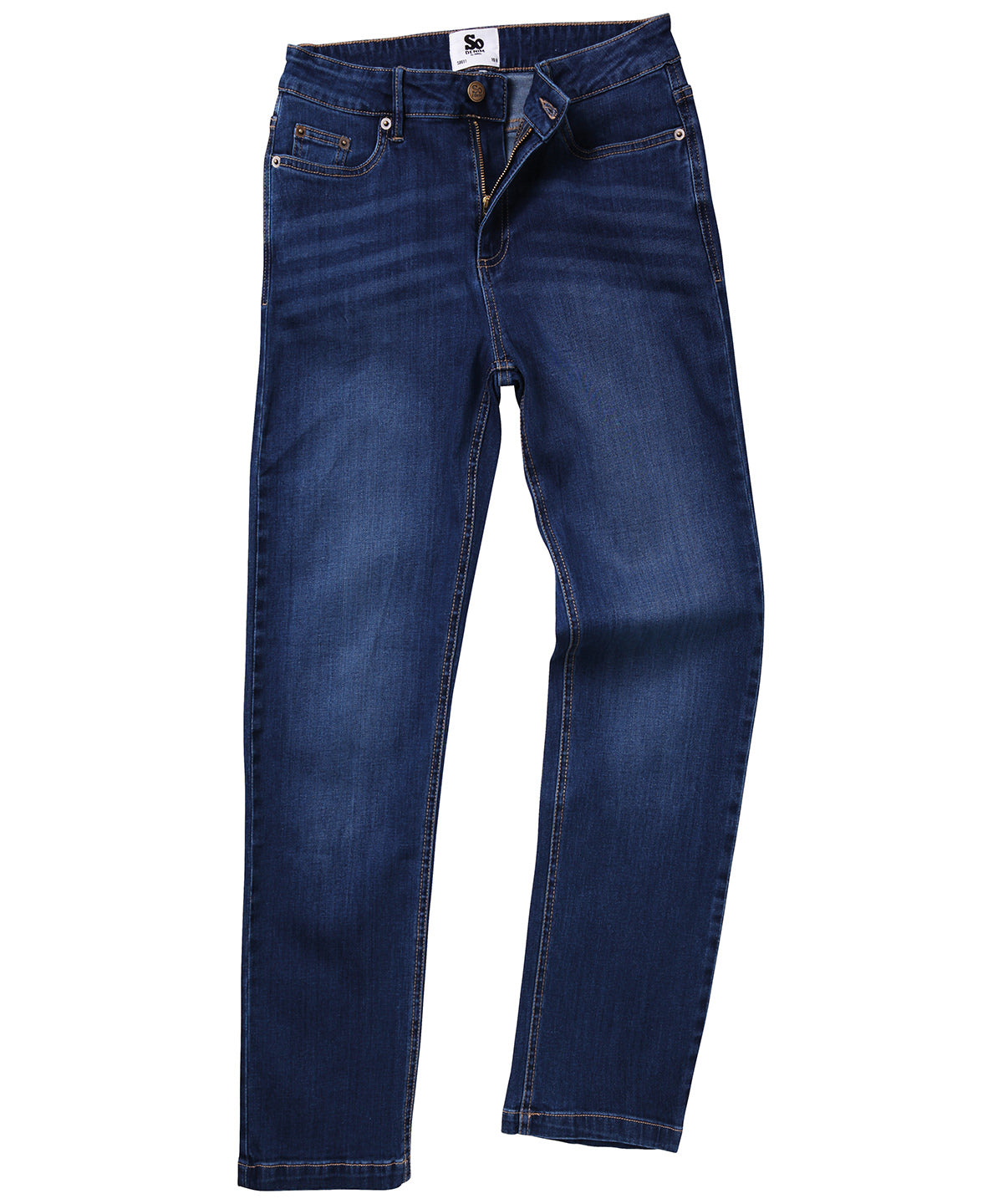 Vaqueros rectos Katy para mujer | Azul Oscuro Lavado