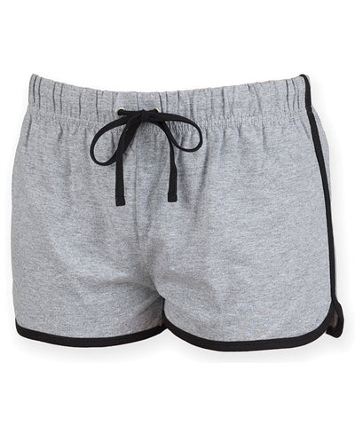 Pantalones cortos retro de mujer | Gris Jaspeado/Negro