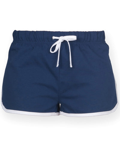 Pantalones cortos retro de mujer | Azul Marino/Blanco