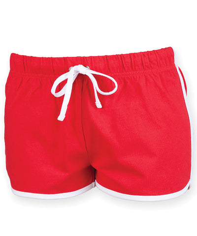 Pantalones cortos retro de mujer | Rojo/Blanco